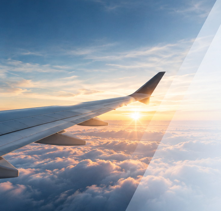 Fondo de avión y nubes
